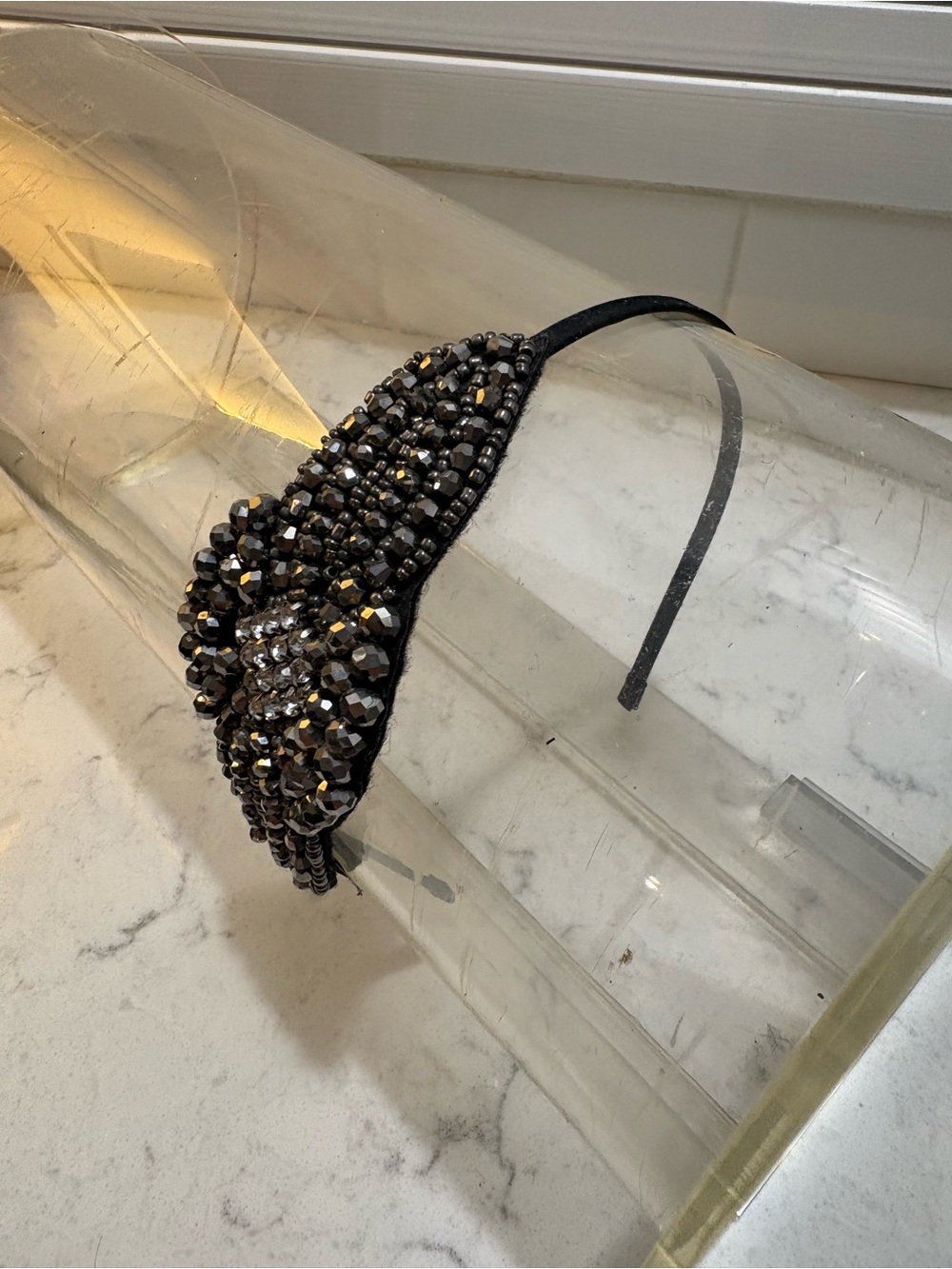 Tasha Black Beaded Crystal Headband